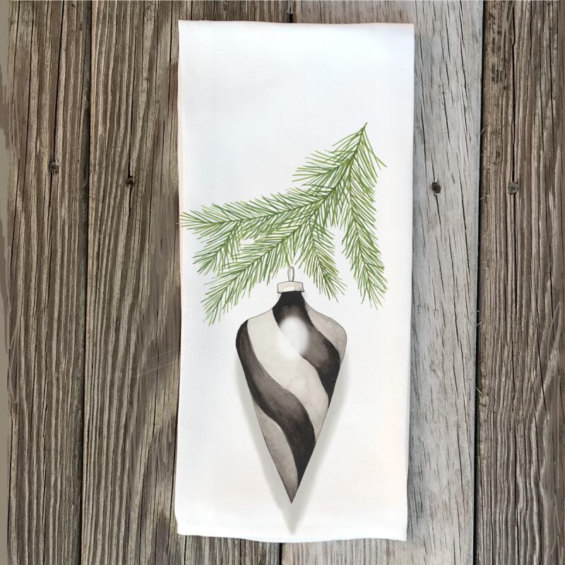 black-and-white-shiny-drop-ornament-handtowel