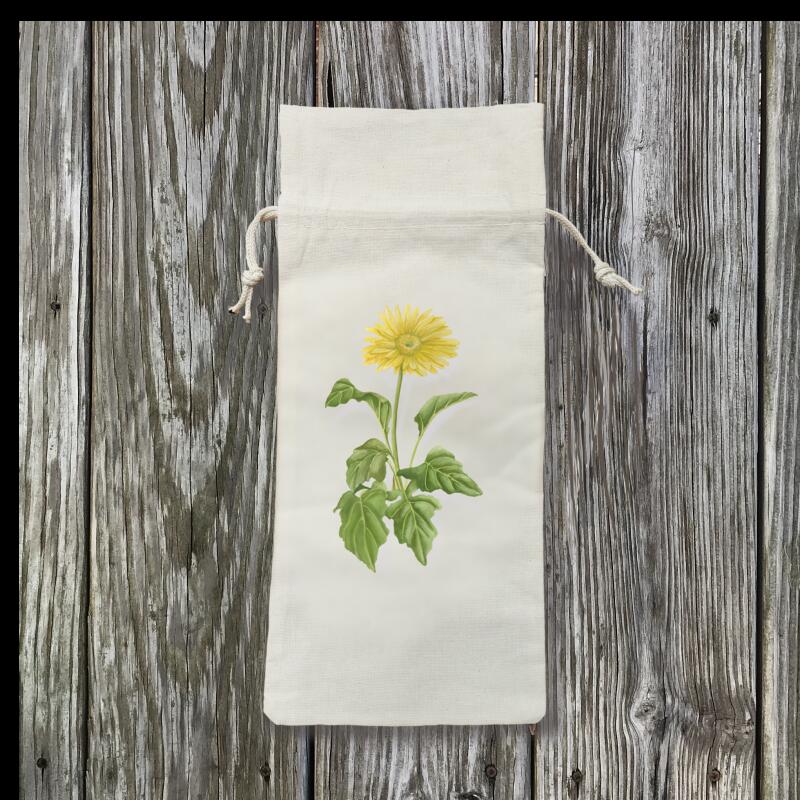 yellow-gerbera-plant-wine-bag